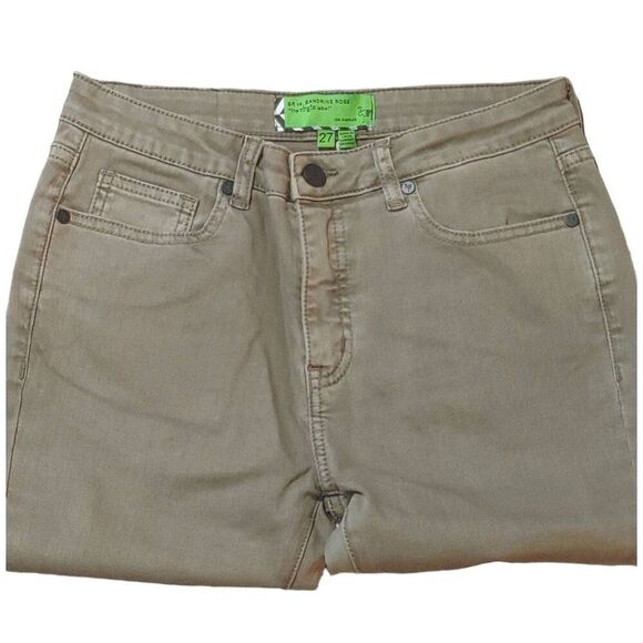 Sandrine Rose x Free People Mid-rise Skinny Jean Army Green Sz 27 - Picture 4 of 8